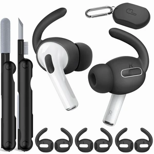 4 Paris for AirPods Pro 1 Ear Hooks, Anti-Slip Ear Tips (Black) Silicone, Soft, Skin-friendly, Comfortable to Wear, Fits All Ear Shapes, with Cleaning Pen/Carabiner/Storage Pouch 4 Paris for AirPods Pro 1 Ear Hooks, Anti-Slip Ear Tips (Black) Silicone, Soft, Skin-friendly, Comfortable to Wear, Fits All Ear Shapes, with Cleaning Pen/Carabiner/Storage Pouch