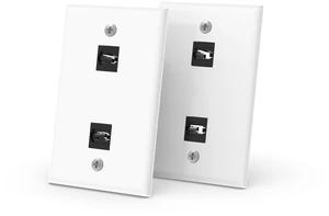 MPO Fiber Keystone Wall Plate, Single Gang 2-Port Panel, 2-Pack Designed for MPO Fiber Cable Installation, Enables Clean In-Wall Routing for Detachable Fiber Systems MPO Fiber Keystone Wall Plate, Single Gang 2-Port Panel, 2-Pack Designed for MPO Fiber Cable Installation, Enables Clean In-Wall Routing for Detachable Fiber Systems
