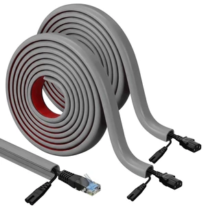 2 Pcs Silicone Wall Wire Hider Flexible Cord Hider,Gray,Large-10 ft Electric Cord Cover, Self-adhesive, Cable Hider for Wall, Floor, Side Open Wire Covers, for Mounted TV Home Office Management 2 Pcs Silicone Wall Wire Hider Flexible Cord Hider,Gray,Large-10 ft Electric Cord Cover, Self-adhesive, Cable Hider for Wall, Floor, Side Open Wire Covers, for Mounted TV Home Office Management