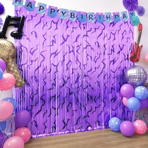 Demon Movie Hunters Birthday Party Decoration, 4 Pack Demon Movie Hunters Party Backdrop Photo Booth Prop, Pop Music Notes Print Fringe Curtains Tinsel Streamers for Hunter Theme Party Decor Supplies Demon Movie Hunters Birthday Party Decoration, 4 Pack Demon Movie Hunters Party Backdrop Photo Booth Prop, Pop Music Notes Print Fringe Curtains Tinsel Streamers for Hunter Theme Party Decor Supplies