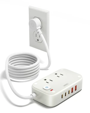Power Strip with USB C - 40W Charging Station with 2 Outlets 3 USB C & 2 USB A - Charger for Multiple Devices, 5Ft Flat Plug Extension Cord for Travel Cruise Ship Office Dorm (White) Power Strip with USB C - 40W Charging Station with 2 Outlets 3 USB C & 2 USB A - Charger for Multiple Devices, 5Ft Flat Plug Extension Cord for Travel Cruise Ship Office Dorm (White)