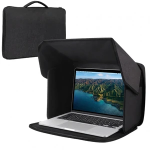 Laptop Sun Shade & Privacy Hood, 13-16 inch, Black Laptop Carrying Case for Outdoor Use, Adjustable Viewing Angle Sunshield, Portable Computer Sunshade Cover, Patent Pending Laptop Sun Shade & Privacy Hood, 13-16 inch, Black Laptop Carrying Case for Outdoor Use, Adjustable Viewing Angle Sunshield, Portable Computer Sunshade Cover, Patent Pending