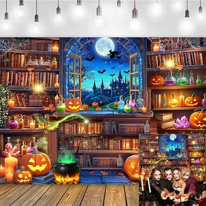 Halloween Magic Photography Backdrop Halloween Window Bookshelf Background 10X8FT Halloween Pumpkin Backdrop,Witch Spooky Castle Banner, Kids Adults Hallowmas Magic Party Decorations Photo Props Halloween Magic Photography Backdrop Halloween Window Bookshelf Background 10X8FT Halloween Pumpkin Backdrop,Witch Spooky Castle Banner, Kids Adults Hallowmas Magic Party Decorations Photo Props