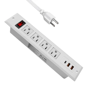 Recessed Power Strip Type C 20W PD Fast Charge Desk Power Outlet 4 Outlets 2 USB and 1 USB C Built in Furniture Extension Power Plug for Dorm Office (White) Recessed Power Strip Type C 20W PD Fast Charge Desk Power Outlet 4 Outlets 2 USB and 1 USB C Built in Furniture Extension Power Plug for Dorm Office (White)