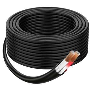 16 Gauge 2 Conductor Speaker Wire 50 Ft, 16 AWG CCA CL2 Low Voltage Parallel DC Hookup Alarm Cable, Outdoor UV Resistant Direct-Burial in-Wall for LED Security Systems Home Theater Car Audio-Black 16 Gauge 2 Conductor Speaker Wire 50 Ft, 16 AWG CCA CL2 Low Voltage Parallel DC Hookup Alarm Cable, Outdoor UV Resistant Direct-Burial in-Wall for LED Security Systems Home Theater Car Audio-Black