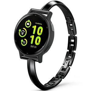 Thin Metal Strap Compatible with Garmin Vivoactive 6 Watch Bands/Vivoactive 5/3/3 Music, 20mm Slim Dressy Stainless Steel Bracelet for Approach S50 S44 S42 S40/Venu Sq 2/Forerunner 165/55 Thin Metal Strap Compatible with Garmin Vivoactive 6 Watch Bands/Vivoactive 5/3/3 Music, 20mm Slim Dressy Stainless Steel Bracelet for Approach S50 S44 S42 S40/Venu Sq 2/Forerunner 165/55
