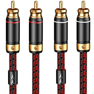 Audiophiles RCA/Phono Cable 2 RCA Male to 2 RCA Male HiFi System Interconnect Cable Braided for Home Cinema Subwoofer Amplifiers Blu-ray (Straight to Straight, 4.9ft/1.5m) Audiophiles RCA/Phono Cable 2 RCA Male to 2 RCA Male HiFi System Interconnect Cable Braided for Home Cinema Subwoofer Amplifiers Blu-ray (Straight to Straight, 4.9ft/1.5m)