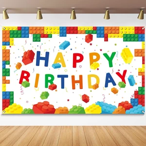 Building Blocks Happy Birthday Banner Colorful Blocks Birthday Party Decorations Backdrop Photography Background for Children Kids Boys Girls Building Block Theme Party Supplies, 71 x 43 Inc Building Blocks Happy Birthday Banner Colorful Blocks Birthday Party Decorations Backdrop Photography Background for Children Kids Boys Girls Building Block Theme Party Supplies, 71 x 43 Inc