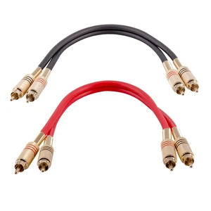 Speakers Premium 1 Foot Dual RCA Male to Dual RCA Male Audio Patch Cables, Pack of 2, Black and Red Color Cables, 2RCA to 2RCA Audio Cord Speakers Premium 1 Foot Dual RCA Male to Dual RCA Male Audio Patch Cables, Pack of 2, Black and Red Color Cables, 2RCA to 2RCA Audio Cord