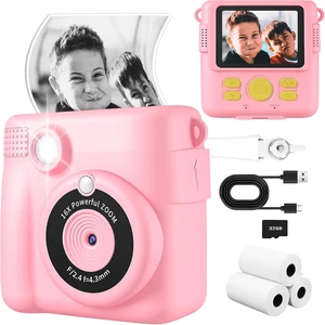 Kids Camera Instant Print, Safe Toddler Camera, HD Digital Cameras 16X Digital Zoom & 32G SD Card, 2.4Screen Instant Print Cameras for Kids, 4 5 6 7 8 9 10 Year Old Girl & Boy Birthday Gifts, Pink Kids Camera Instant Print, Safe Toddler Camera, HD Digital Cameras 16X Digital Zoom & 32G SD Card, 2.4Screen Instant Print Cameras for Kids, 4 5 6 7 8 9 10 Year Old Girl & Boy Birthday Gifts, Pink