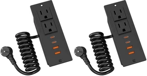 30W Furniture Drawer Outlet Kit, Recessed Outlet with 4 USB Ports & 2 AC Outlets, Recessed Power Strip for Home, Office, 5FT Spring Cord (Pack of 2) 30W Furniture Drawer Outlet Kit, Recessed Outlet with 4 USB Ports & 2 AC Outlets, Recessed Power Strip for Home, Office, 5FT Spring Cord (Pack of 2)