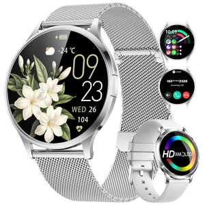 Thin Smart Watch for Women, 1.32" AMOLED Ladies Smart Watches, 100+ Sports Mode Fitness Tracker, IP68 Waterproof Watches with Bluetooth Call/Sleep, Smartwatch for Android iOS, Sliver#1 Thin Smart Watch for Women, 1.32" AMOLED Ladies Smart Watches, 100+ Sports Mode Fitness Tracker, IP68 Waterproof Watches with Bluetooth Call/Sleep, Smartwatch for Android iOS, Sliver#1
