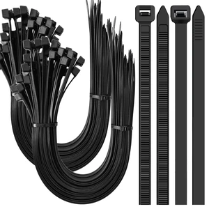 Zip Ties Heavy Duty 18 Inch 200 Lbs, 200 Pack Black Cable Ties, Large Zipties Nylon Plastic Wire Ties for Cable Management, Outdoor Use Zip Ties Heavy Duty 18 Inch 200 Lbs, 200 Pack Black Cable Ties, Large Zipties Nylon Plastic Wire Ties for Cable Management, Outdoor Use