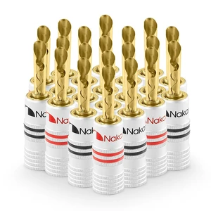 GrubLock Excel Series 24k Gold Plated BFA Banana Plugs, 10-18 AWG Gauge Size 4mm for Speakers Amplifier Hi-Fi AV Receiver Stereo Radio Audio Wire Cable Screw Connector, 20 Pcs (10-Pairs) GrubLock Excel Series 24k Gold Plated BFA Banana Plugs, 10-18 AWG Gauge Size 4mm for Speakers Amplifier Hi-Fi AV Receiver Stereo Radio Audio Wire Cable Screw Connector, 20 Pcs (10-Pairs)