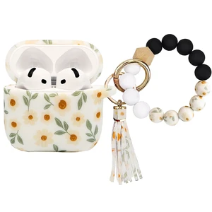 Case Compatible with AirPods 4/5 Case,Soft Silicone Cover with Bracelet Lanyard and Keychain, Cute Wireless Charging Protective Case for Apple AirPods 4th,5th (Small Flowers) Case Compatible with AirPods 4/5 Case,Soft Silicone Cover with Bracelet Lanyard and Keychain, Cute Wireless Charging Protective Case for Apple AirPods 4th,5th (Small Flowers)
