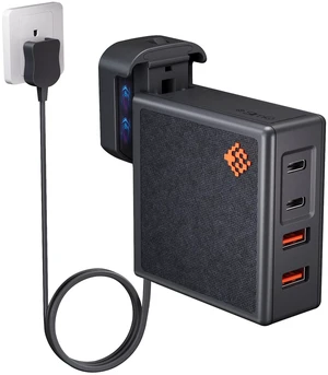 100W GaN USB-C Charger, 4-Port, with 5ft Extension Cable, No-Reset 100W GaN USB-C Charger, 4-Port, with 5ft Extension Cable, No-Reset