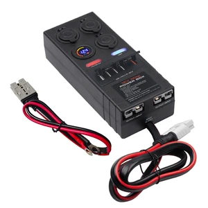 Mini Power Distribution Box 12V DC Battery Socket Max. 50A Current with 2 x Anderson, 6 x USB & 3 x Cig Sockets, Mini Battery Box for Outdoors RV Camping Fishing Emergency Mini Power Distribution Box 12V DC Battery Socket Max. 50A Current with 2 x Anderson, 6 x USB & 3 x Cig Sockets, Mini Battery Box for Outdoors RV Camping Fishing Emergency