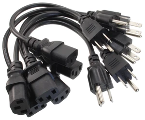 CablesOnline 6-Pack 1ft. Short 3-Conductor PC Power Cord, 18AWG NEMA 5-15P to IEC-60320-C13 Cable, PC-111-6 CablesOnline 6-Pack 1ft. Short 3-Conductor PC Power Cord, 18AWG NEMA 5-15P to IEC-60320-C13 Cable, PC-111-6