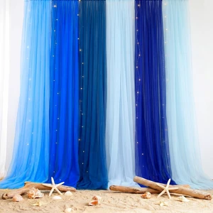 6 Pcs Blue Tulle Backdrop Curtains Party Decor Under The Sea Classroom Decorations Photo Booth Backdrop Birthday Baby Shower Bridal Bedroom Curtain 58x84in 6 Pcs Blue Tulle Backdrop Curtains Party Decor Under The Sea Classroom Decorations Photo Booth Backdrop Birthday Baby Shower Bridal Bedroom Curtain 58x84in