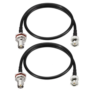 BNC Cable 50 ohm RG58 BNC Male to Female Coax Cable 2FT 2-Pack Low Loss Antenna Extension Cable for CB Radio, VHF Ham Radio, Wireless Microphone, CCTV, Amateur Radio BNC Cable 50 ohm RG58 BNC Male to Female Coax Cable 2FT 2-Pack Low Loss Antenna Extension Cable for CB Radio, VHF Ham Radio, Wireless Microphone, CCTV, Amateur Radio