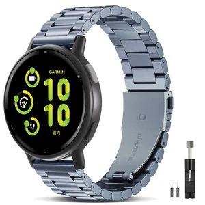 Compatible with Garmin Forerunner 165 Band/Forerunner 55/245/645/570-42mm, 20mm Quick Release Stainless Steel Metal Strap Replacement Wristband for Vivoactive 6/5/3/3 Music/Venu Sq 2 Compatible with Garmin Forerunner 165 Band/Forerunner 55/245/645/570-42mm, 20mm Quick Release Stainless Steel Metal Strap Replacement Wristband for Vivoactive 6/5/3/3 Music/Venu Sq 2
