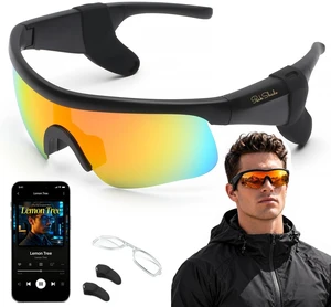 Bluetooth Sunglasses, Polarized UV400 Open-Ear Audio Glasses Smart Glasses, 8H Playtime, Hands-Free Calls, Music & Voice Control, 52g Lightweight TR90 Frame, IPX5 Waterproof Sport Fit Bluetooth Sunglasses, Polarized UV400 Open-Ear Audio Glasses Smart Glasses, 8H Playtime, Hands-Free Calls, Music & Voice Control, 52g Lightweight TR90 Frame, IPX5 Waterproof Sport Fit