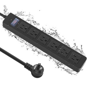 Outdoor Power Strip Weatherproof, Waterproof 6 Outlets. 25FT, 1 Garden, Yard, Christmas Decor, Exterior Extension Cord Multiple Outlets, Flat Plug, Surge Protector, Grounding Outdoor Power Strip Weatherproof, Waterproof 6 Outlets. 25FT, 1 Garden, Yard, Christmas Decor, Exterior Extension Cord Multiple Outlets, Flat Plug, Surge Protector, Grounding
