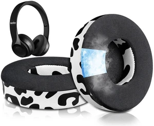 Cooling Gel Earpads Replacement for Beats Solo 2 & Solo 3 Wireless On-Ear Headphones, Ear Pads Cushions with High-Density Noise Isolation Foam, Added Thickness - Snow Leopard Cooling Gel Earpads Replacement for Beats Solo 2 & Solo 3 Wireless On-Ear Headphones, Ear Pads Cushions with High-Density Noise Isolation Foam, Added Thickness - Snow Leopard