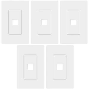 1 Port RJ45 Keystone Screwless Wall Plate, Cat5 Cat6 Jack Module Compatible, Size 1-Gang 4.69" x 2.93", Port 0.60" x 0.50", Polycarbonate Thermoplastic, SI8871-5PCS, Glossy, White (5 Pack) 1 Port RJ45 Keystone Screwless Wall Plate, Cat5 Cat6 Jack Module Compatible, Size 1-Gang 4.69" x 2.93", Port 0.60" x 0.50", Polycarbonate Thermoplastic, SI8871-5PCS, Glossy, White (5 Pack)