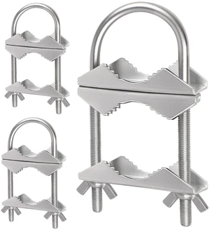 Double Antenna Mast Clamp - 3 Sets Antenna Mast to Mast Clamp V Jaw Block with U Bolts,Heavy Duty Mast to Mast Mount Bracket Kit for Outside Antennas,Flag Pole,Umbrella Parasols Double Antenna Mast Clamp - 3 Sets Antenna Mast to Mast Clamp V Jaw Block with U Bolts,Heavy Duty Mast to Mast Mount Bracket Kit for Outside Antennas,Flag Pole,Umbrella Parasols