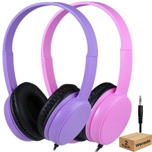 Kids Headphones 2 Pack for School Classroom Durable On-Ear Wired Headsets with 3.5mm Jack for Chromebook, Tablet, Laptop - Vibrant Light Colors Kids Headphones 2 Pack for School Classroom Durable On-Ear Wired Headsets with 3.5mm Jack for Chromebook, Tablet, Laptop - Vibrant Light Colors