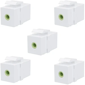 Premium 3.5mm Keystone Jack, Female to Female Headphone Speaker Jack Keystone, Stereo Wall Jacks in-line Modular, for Audio Jack Wall Plates, Aux Wall Plate (5 Pack White) Premium 3.5mm Keystone Jack, Female to Female Headphone Speaker Jack Keystone, Stereo Wall Jacks in-line Modular, for Audio Jack Wall Plates, Aux Wall Plate (5 Pack White)