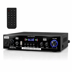 AK35 Pro Bluetooth Stereo Amplifier, 2.0 Channel 300W Home Audio Receiver,Upgraded Audio ChipUSB/FM/AUX/RCA, Mic Input, Bass Treble Control, Remote AK35 Pro Bluetooth Stereo Amplifier, 2.0 Channel 300W Home Audio Receiver,Upgraded Audio ChipUSB/FM/AUX/RCA, Mic Input, Bass Treble Control, Remote