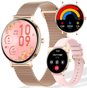 Women Diamond Smart Watch with Bluetooth Calling, 1.32'' AMOLED Round Screen Fitness Tracker, Sleep Monitor, Waterproof Sport Smartwatch for Android iOS (Rose Gold) Women Diamond Smart Watch with Bluetooth Calling, 1.32'' AMOLED Round Screen Fitness Tracker, Sleep Monitor, Waterproof Sport Smartwatch for Android iOS (Rose Gold)