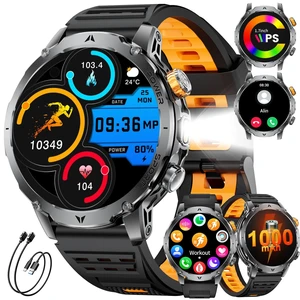 Smart Watches for Men,1.7" Smartwatch with 1000mah Battery,Flashlight,Bluetooth Call,100+ Sports Modes,Health Tracker,IP68 Waterproof,Fitness Tracker Watch for Android iOS(Black-Orange) Smart Watches for Men,1.7" Smartwatch with 1000mah Battery,Flashlight,Bluetooth Call,100+ Sports Modes,Health Tracker,IP68 Waterproof,Fitness Tracker Watch for Android iOS(Black-Orange)