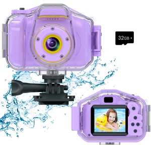 Kids Waterproof Camera, Underwater HD Digital Camcorder, Purple Mini Action Toys, Christmas Birthday Gifts for Toddler Boys Girls 3-12, Ideal for Summer Beach Pool Camp Travel, 32GB card Kids Waterproof Camera, Underwater HD Digital Camcorder, Purple Mini Action Toys, Christmas Birthday Gifts for Toddler Boys Girls 3-12, Ideal for Summer Beach Pool Camp Travel, 32GB card