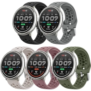 Watch Bands for Amazfit Active 2/Active 3 Premium/Active 5 Pack 20mm Soft Silicone Replacement Sports Strap for Amazfit Cheetah 2 Pro/GTS 4/Bip 3 Pro/U Pro Accessory Women Men Watch Bands for Amazfit Active 2/Active 3 Premium/Active 5 Pack 20mm Soft Silicone Replacement Sports Strap for Amazfit Cheetah 2 Pro/GTS 4/Bip 3 Pro/U Pro Accessory Women Men