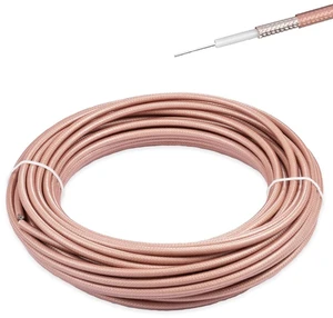 RG142 Cable Low Loss RF Coaxial Cable 49.2FT/15M Brown Silver-Plated Copper Double Shielded Coax RG142 Cable Low Loss RF Coaxial Cable 49.2FT/15M Brown Silver-Plated Copper Double Shielded Coax