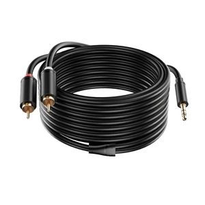 3.5mm Aux to RCA Cable 33FT, 1 Pack, Black, 1/8 Aux Male to Dual RCA Male Stereo Y Splitter Cord, 24K Gold-Plated, Compatible with Television, PC, Smartphone, Dot, Tablet and Speaker 3.5mm Aux to RCA Cable 33FT, 1 Pack, Black, 1/8 Aux Male to Dual RCA Male Stereo Y Splitter Cord, 24K Gold-Plated, Compatible with Television, PC, Smartphone, Dot, Tablet and Speaker