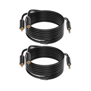 3.5mm Aux to RCA Cable 16FT, 2Pack, 1/8 Aux Male to Dual RCA Male Stereo Y Splitter Cord, 24K Gold-Plated, Compatible with Television, PC, Smartphone, Dot, Tablet and Speaker 3.5mm Aux to RCA Cable 16FT, 2Pack, 1/8 Aux Male to Dual RCA Male Stereo Y Splitter Cord, 24K Gold-Plated, Compatible with Television, PC, Smartphone, Dot, Tablet and Speaker