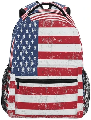 Vintage American Flag Backpack for Boys Girls Teens, College Backpack School Bag Lightweight Bookbag Travel Laptop Casual Daypack Vintage American Flag Backpack for Boys Girls Teens, College Backpack School Bag Lightweight Bookbag Travel Laptop Casual Daypack