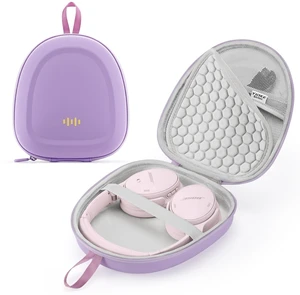 Headphone Hard Case Replacement for Bose QuietComfort Ultra QC45 QC35 QC25 QC15 QCSE Over-Ear Headphones, Super-Slim Upgrade PU Universal Portable Travel Organizer Bag (Purple) Headphone Hard Case Replacement for Bose QuietComfort Ultra QC45 QC35 QC25 QC15 QCSE Over-Ear Headphones, Super-Slim Upgrade PU Universal Portable Travel Organizer Bag (Purple)