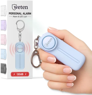 Personal Safety Alarm Keychain for Women, 130dB Panic Pin Siren, Blue LED Light, Self-Defense Protection Device, Emergency Whistle Alternative for College, Travel, and Night Walk Personal Safety Alarm Keychain for Women, 130dB Panic Pin Siren, Blue LED Light, Self-Defense Protection Device, Emergency Whistle Alternative for College, Travel, and Night Walk
