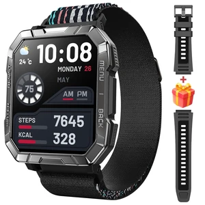 Military Smart Watch for Men, Flashlight/100-Day Battery/Compass/2 Bands 2.01" HD, Heart Rate/SpO2/Sleep Monitor, Answer/Make Calls, 100+ Sport Modes/IP68 Waterproof Fitness Watch for iPhone/Android Military Smart Watch for Men, Flashlight/100-Day Battery/Compass/2 Bands 2.01" HD, Heart Rate/SpO2/Sleep Monitor, Answer/Make Calls, 100+ Sport Modes/IP68 Waterproof Fitness Watch for iPhone/Android
