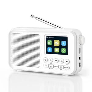 Portable FM Radio with Bluetooth, NOAA Weather Alert, Dual Alarms 2.4" Color Display, USB-C Rechargeable Battery, microSD Music, EQ Sound, FM/WB Radio for Bedroom Office Travel Portable FM Radio with Bluetooth, NOAA Weather Alert, Dual Alarms 2.4" Color Display, USB-C Rechargeable Battery, microSD Music, EQ Sound, FM/WB Radio for Bedroom Office Travel