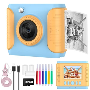 Kids Instant Print Camera,Christmas Birthday Gifts for Girls and Boys,1080P HD Video Digital Kids Camera with Print Paper&32G Card,Toddler Toy for 3-14 Years Old (Blue) Kids Instant Print Camera,Christmas Birthday Gifts for Girls and Boys,1080P HD Video Digital Kids Camera with Print Paper&32G Card,Toddler Toy for 3-14 Years Old (Blue)