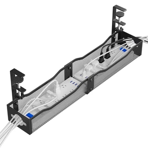 25'' Upgraded No Drilling Under Desk Cable Management Tray, Black Under Desk Cable Management, Extra-Long, No Tools Required Installation, Height-adjustable, Home Office Gaming Accessories 25'' Upgraded No Drilling Under Desk Cable Management Tray, Black Under Desk Cable Management, Extra-Long, No Tools Required Installation, Height-adjustable, Home Office Gaming Accessories