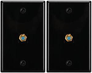 1 Port Coax Wall Plate,Black Glossy Coaxial Wall Plate, Pack of 2 3Ghz Gold-Plated F-Type Keystone Wall Jack for Coaxial Cable 1 Port Coax Wall Plate,Black Glossy Coaxial Wall Plate, Pack of 2 3Ghz Gold-Plated F-Type Keystone Wall Jack for Coaxial Cable