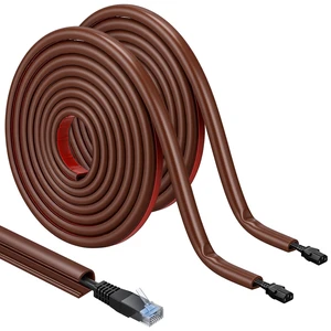 2 Pcs Silicone Wall Wire Hider Flexible Cord Hider,Brown,Small-10 ft Electric Cord Cover, Self-adhesive, Cable Hider for Wall, Floor, Side Open Wire Covers, for Mounted TV Home Office Management 2 Pcs Silicone Wall Wire Hider Flexible Cord Hider,Brown,Small-10 ft Electric Cord Cover, Self-adhesive, Cable Hider for Wall, Floor, Side Open Wire Covers, for Mounted TV Home Office Management