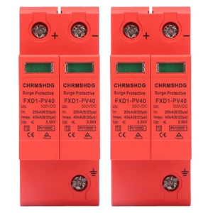 2P Protective Devices 2Pcs SPD 40KA DC Photovoltaic Arrester with Remote Protectors (DC 500V) 2P Protective Devices 2Pcs SPD 40KA DC Photovoltaic Arrester with Remote Protectors (DC 500V)